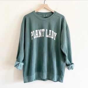 Green 'Plant Lady' Sweatshirt